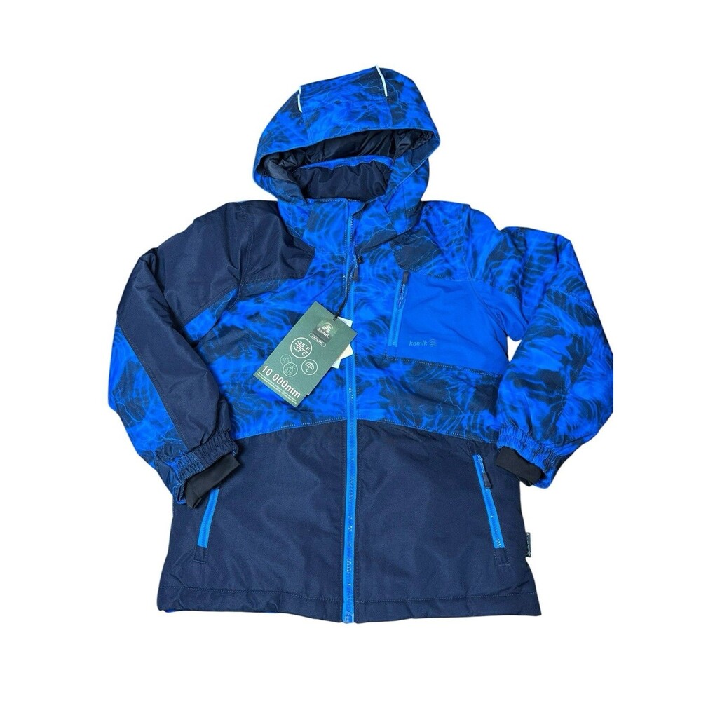 NWT Boys Youth Size 8 Kamik Insulated Jacket Midnight Blue Hooded Winter
